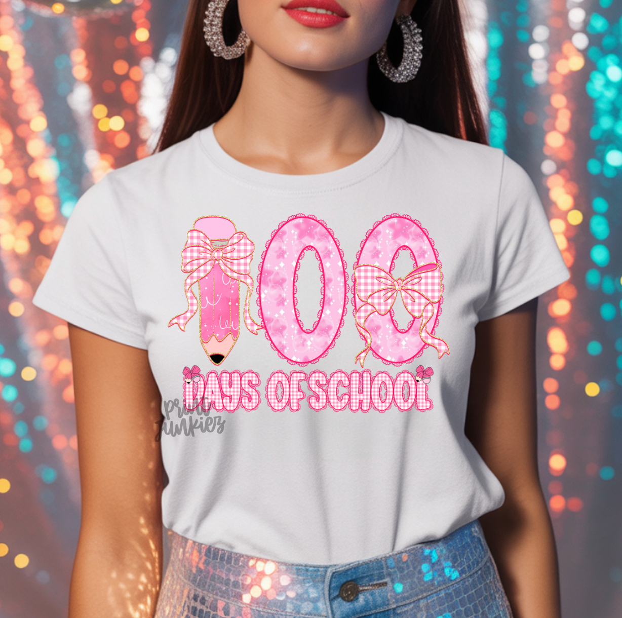 100 Days of School Pink Preppy - DTF