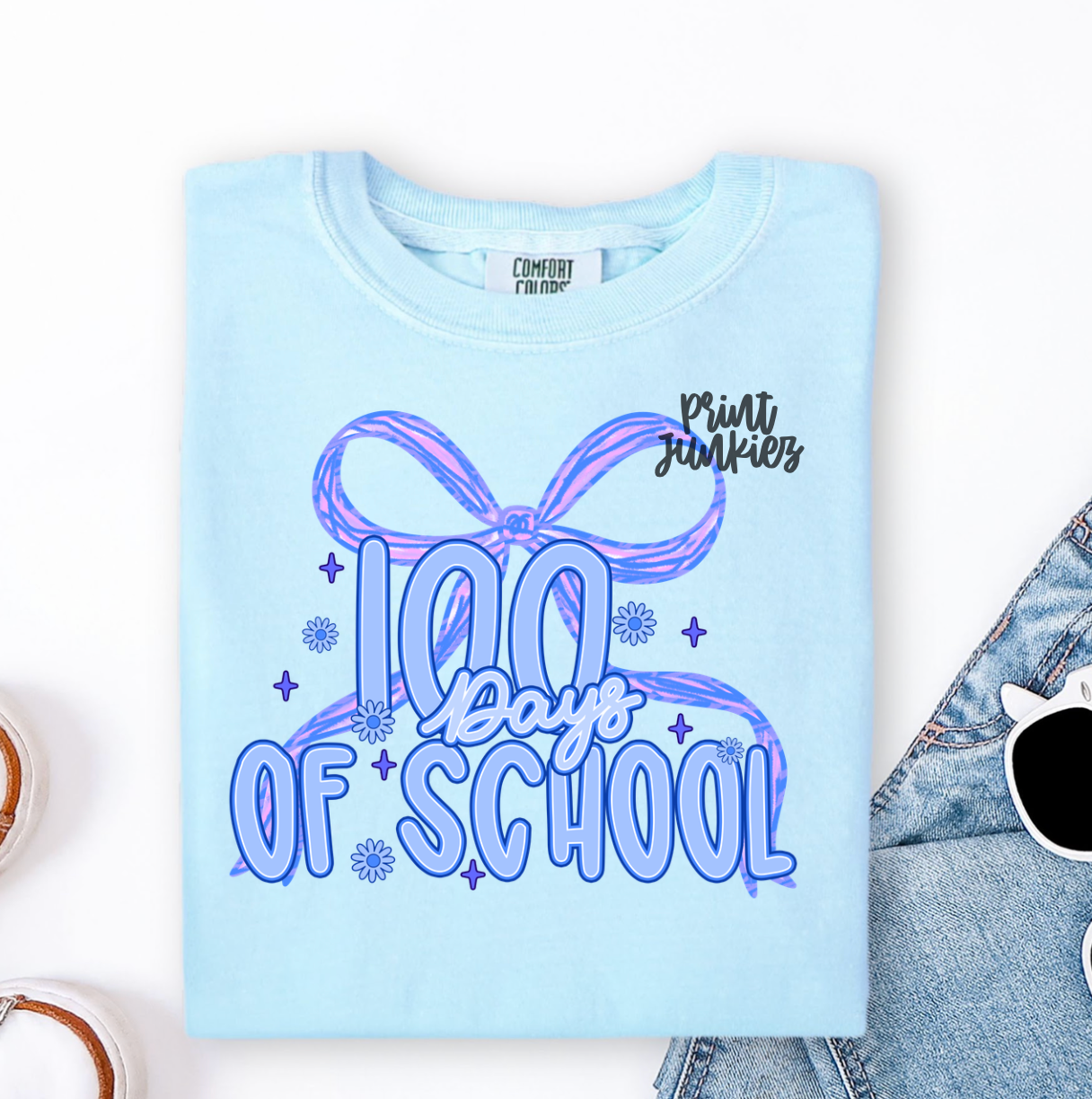 100 Days of School Preppy Blue - DTF