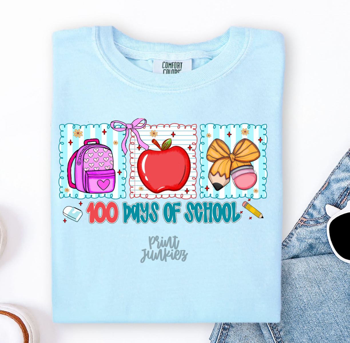 100 Days of School Preppy Framed - DTF