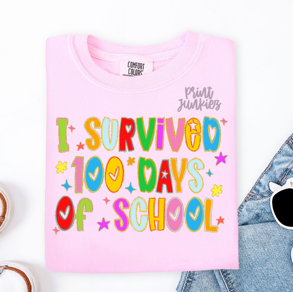 I Survived 100 Days of School Doodle - DTF
