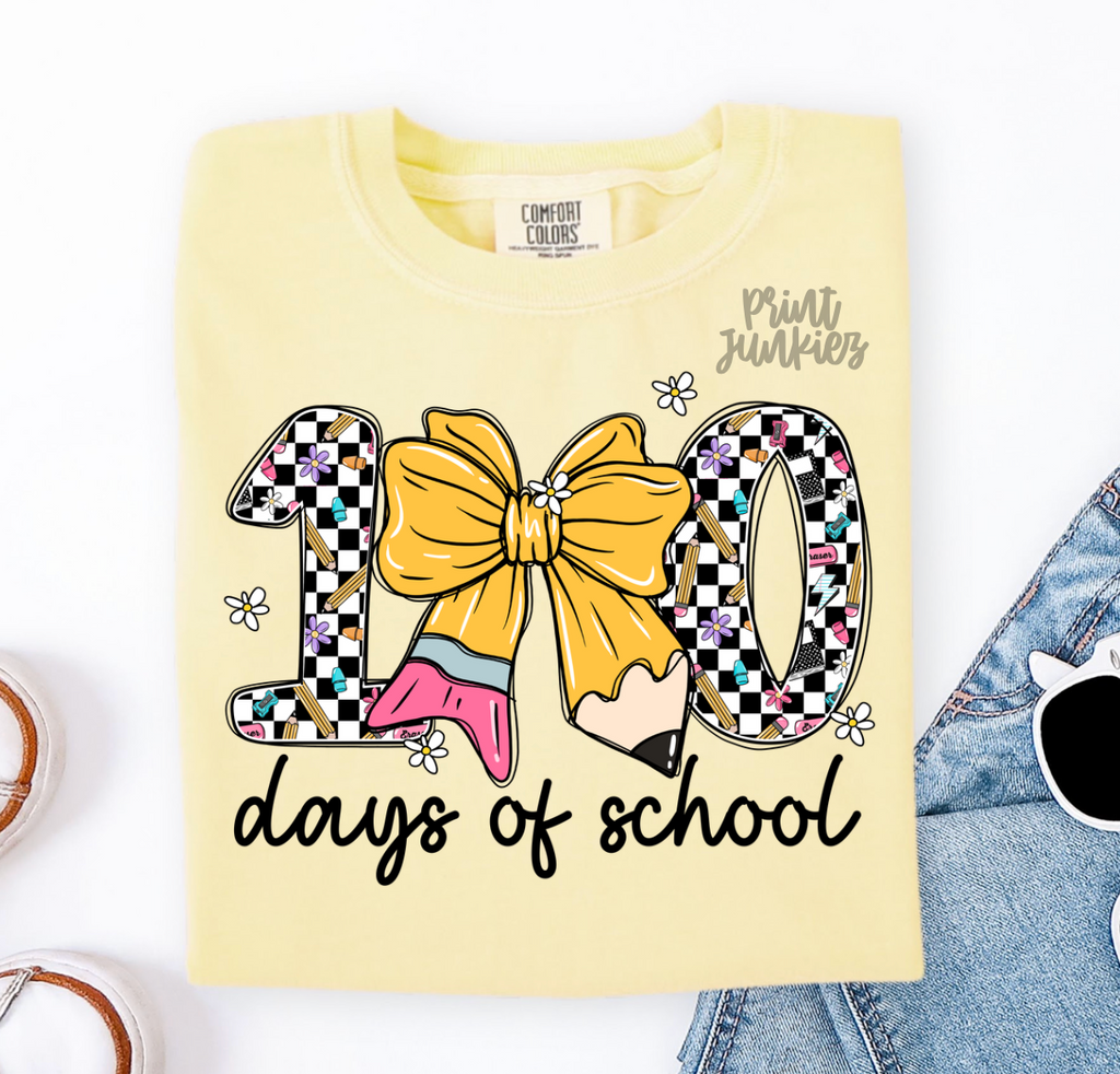 100 Days of School Checkered - DTF