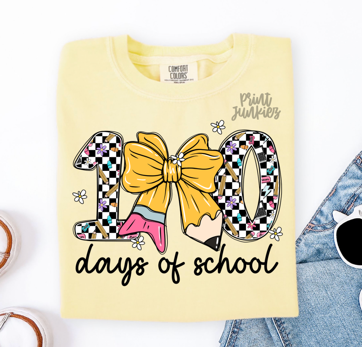 100 Days of School Checkered - DTF