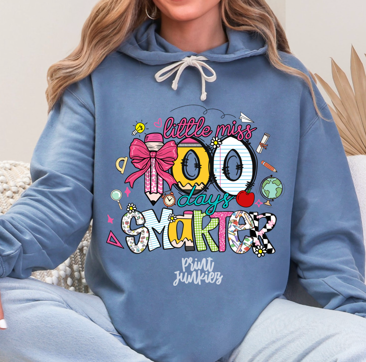 Little Miss 100 Days Smarter Preppy - DTF