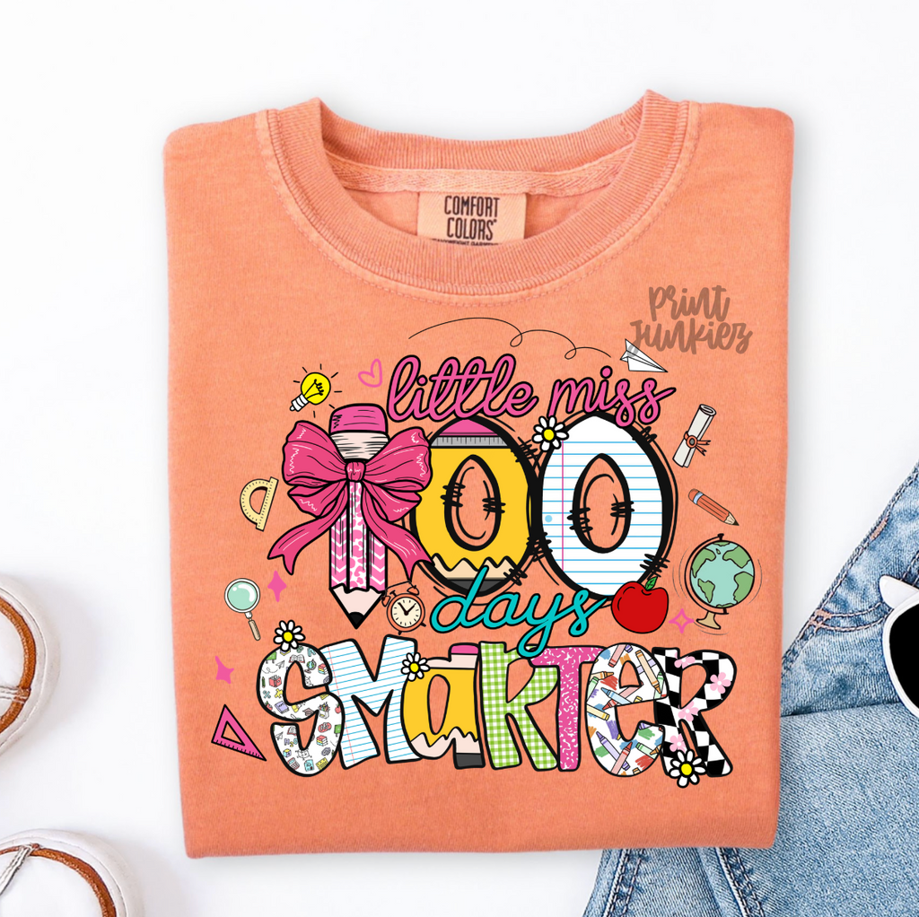 Little Miss 100 Days Smarter Preppy - DTF