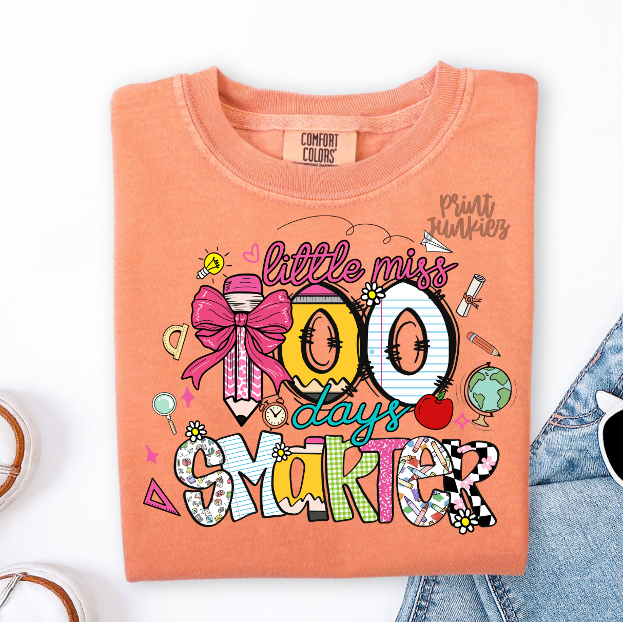 Little Miss 100 Days Smarter Preppy - DTF