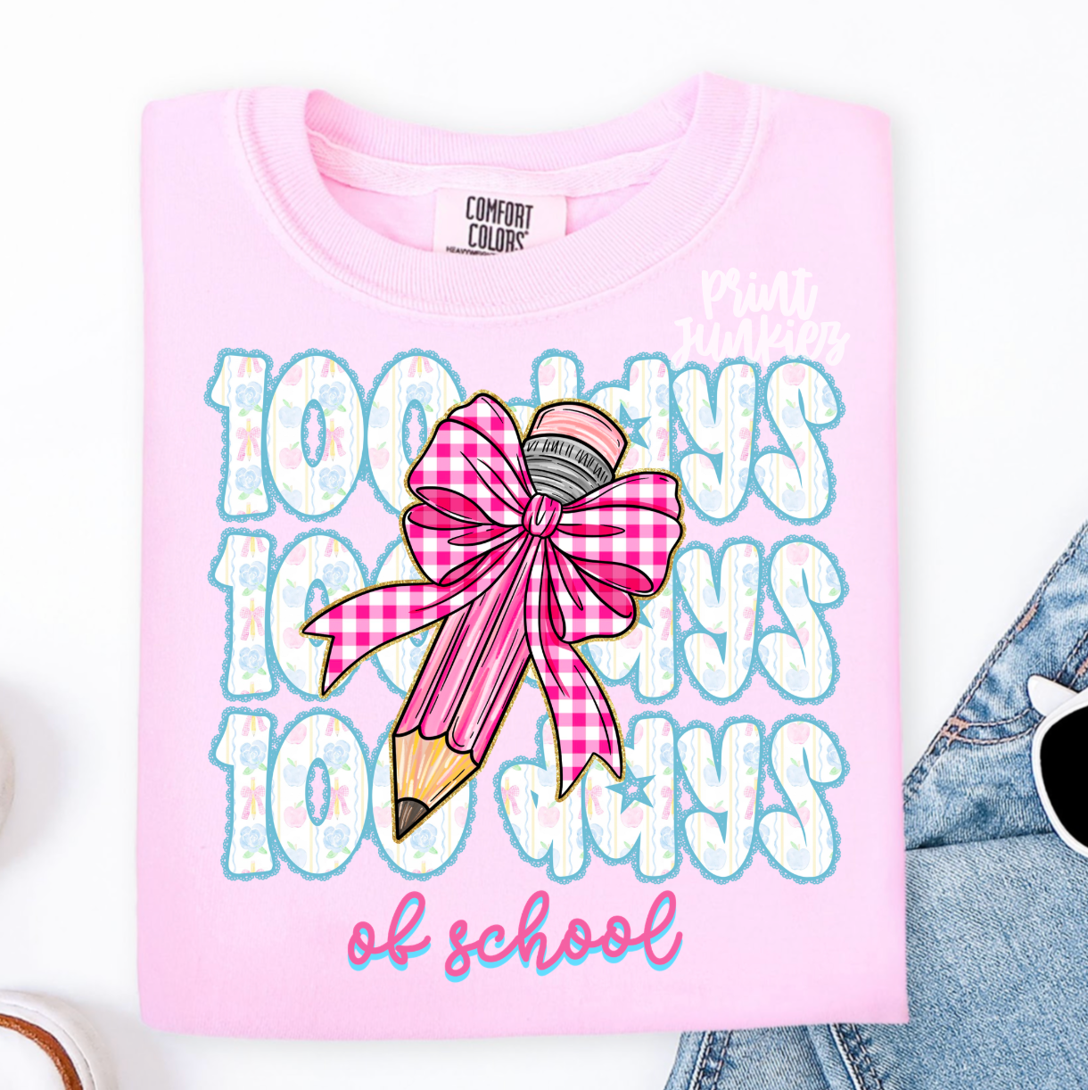 100 Days of School Stacked Preppy - DTF