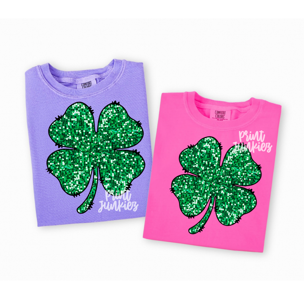 Sequin Doodle Clover - DIGITAL - DTF