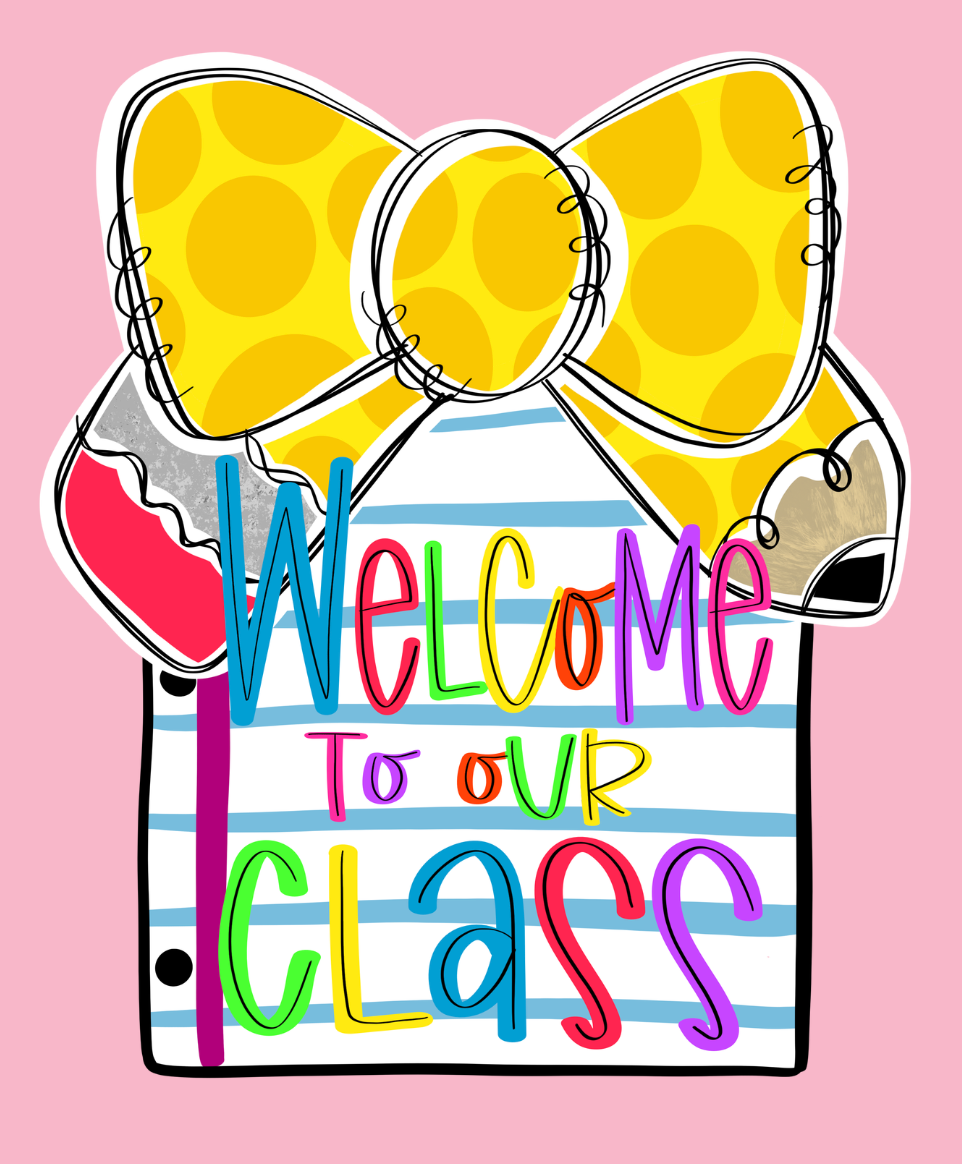 Pencil Bow Notebook Paper Door Hanger - CUSTOM