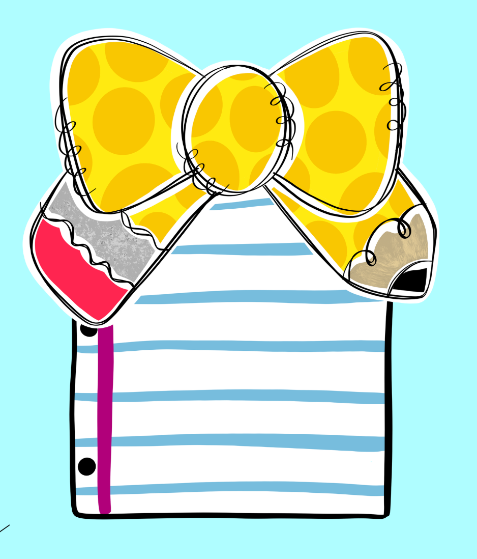 Pencil Bow Notebook Paper Door Hanger - CUSTOM