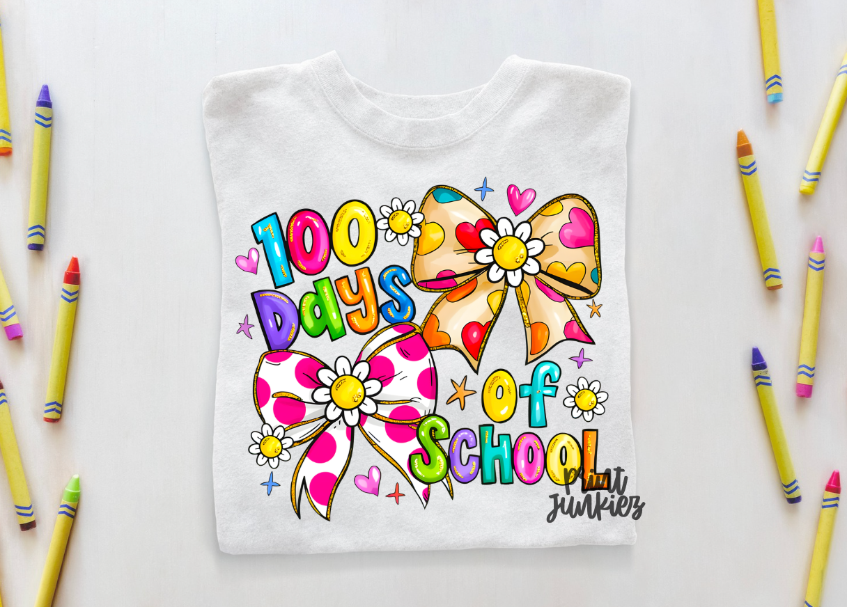 100 Days of School Bows - DTF