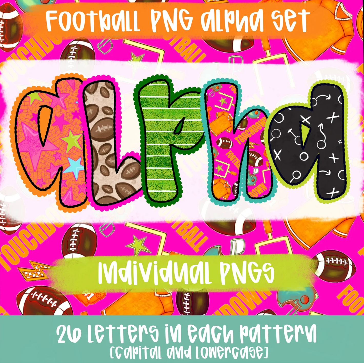 Football Neon Alpha - CUSTOM - DTF