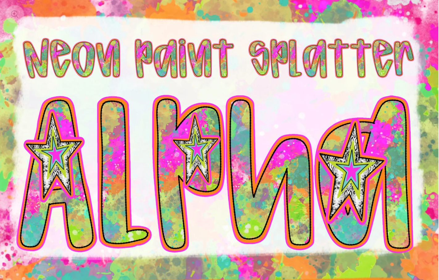 Neon Paint Splatter Alpha - CUSTOM - DTF