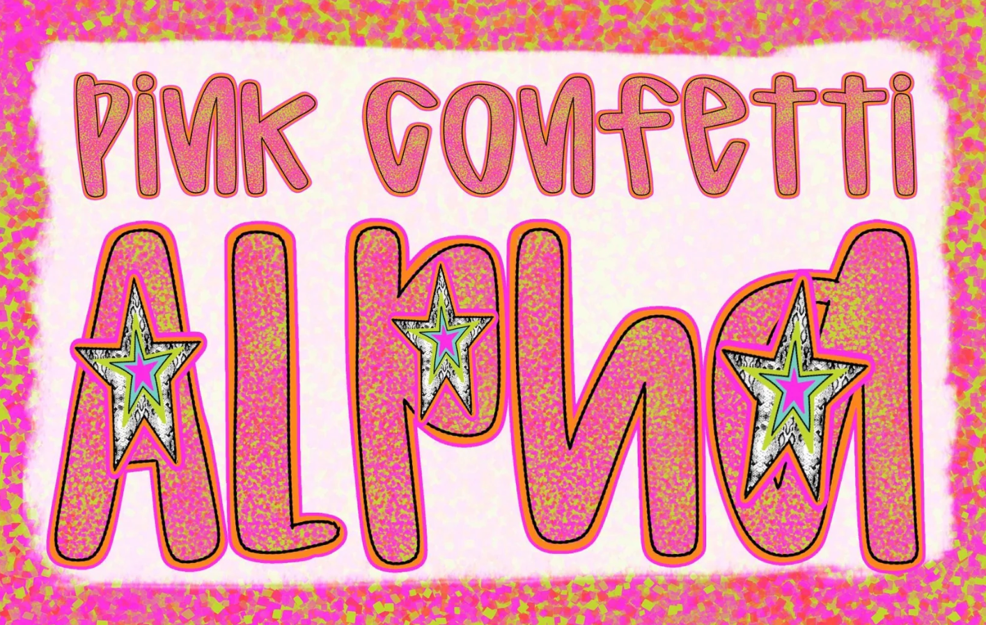 Pink Confetti Alpha - CUSTOM - DTF