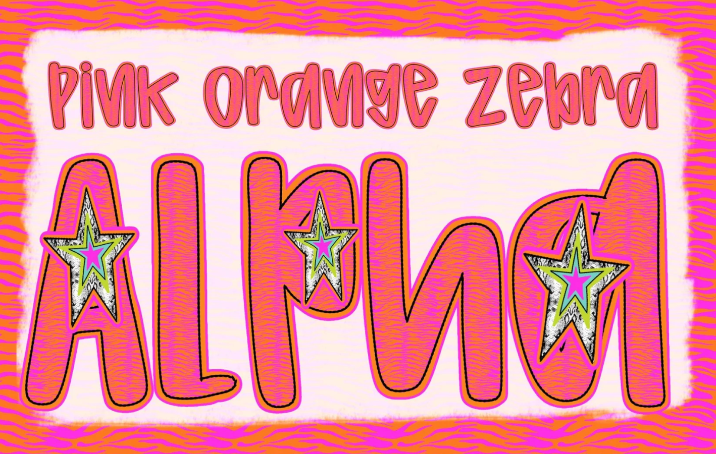 Pink Orange Zebra Alpha - CUSTOM - DTF