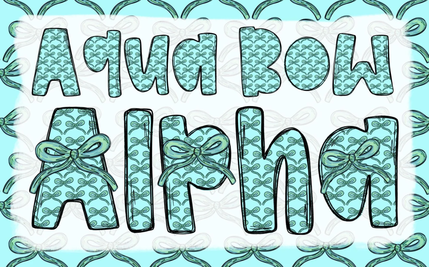 Aqua Bow Alpha  - CUSTOM - DTF
