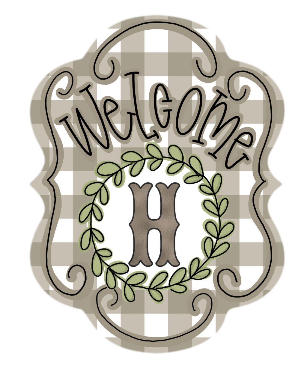 Welcome Initial Door Hanger