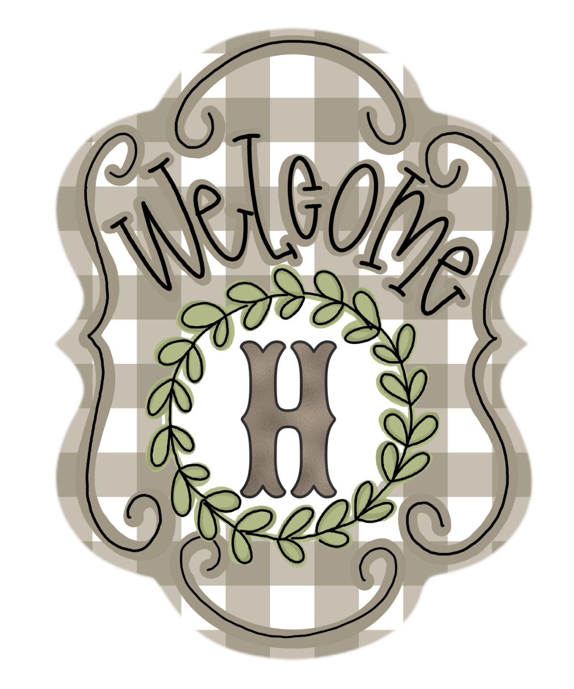 Welcome Initial Door Hanger