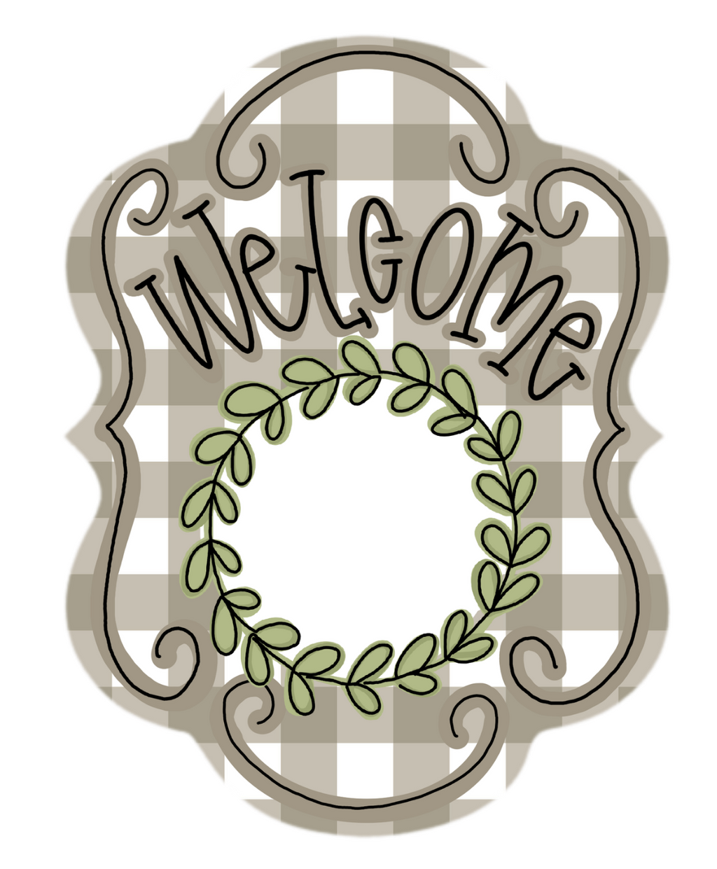 Welcome Initial Door Hanger