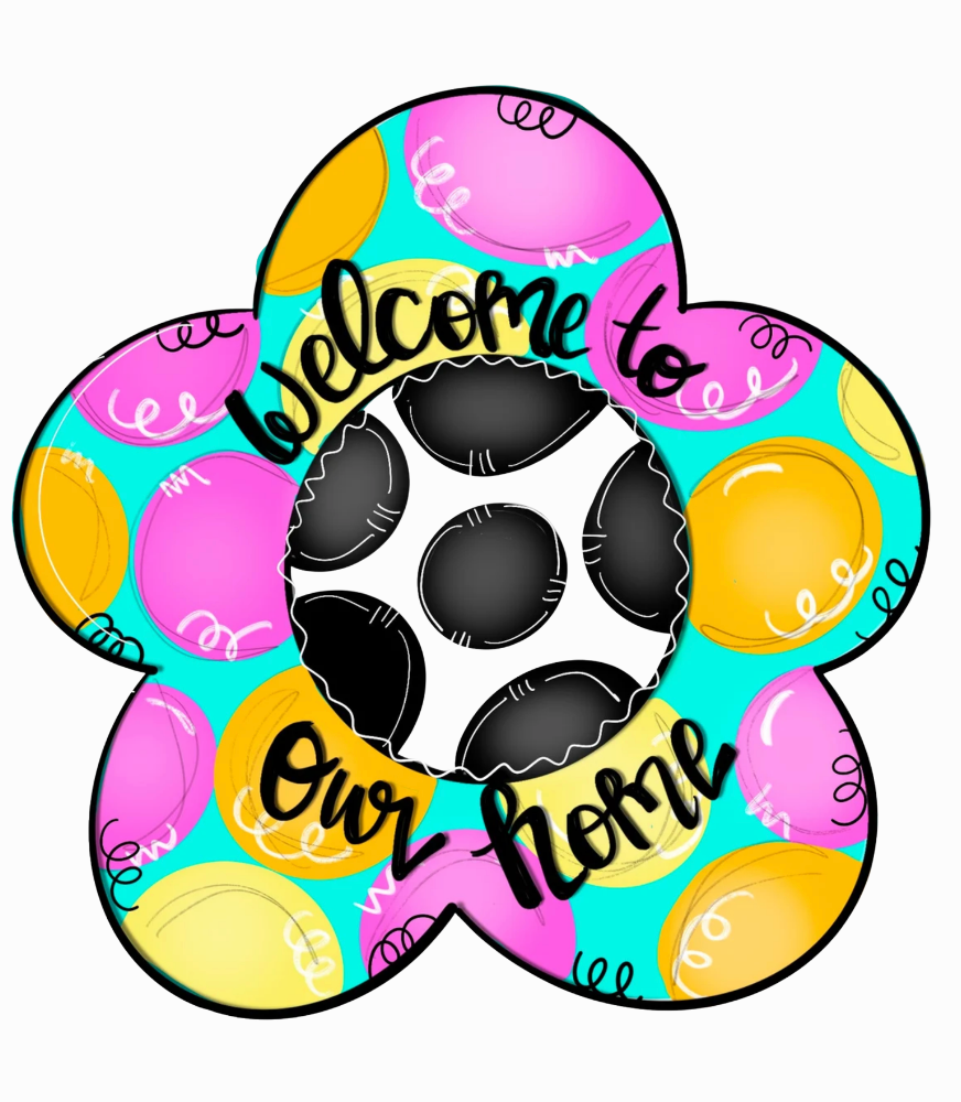 Welcome to our Home Flower Door Hanger