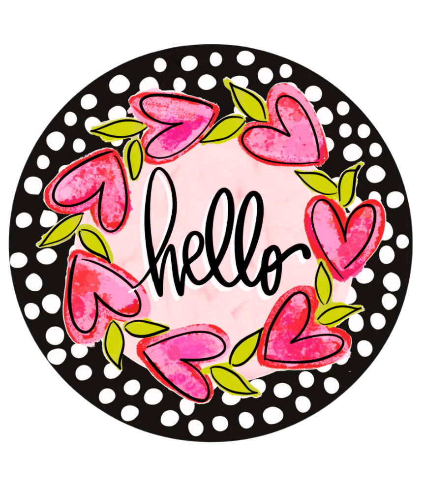 Hello Hearts Door Hanger
