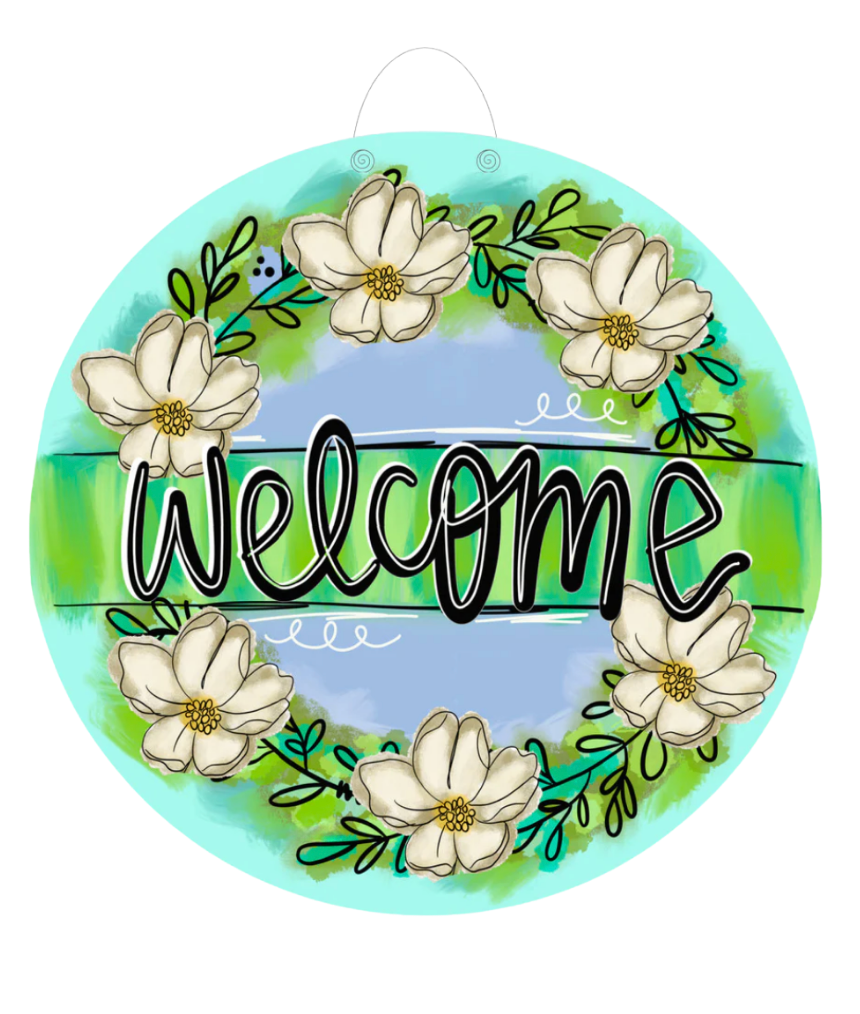 Welcome Floral Door Hanger
