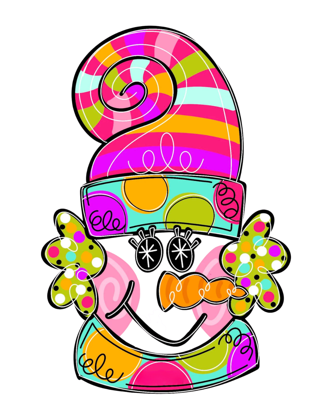 Neon Snowman Door Hanger