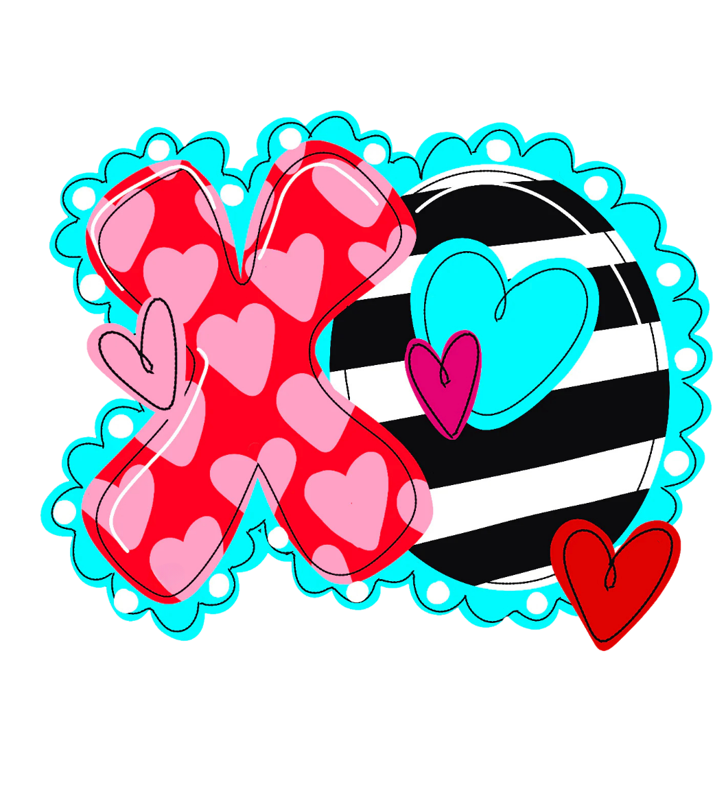 XO Scalloped Door Hanger