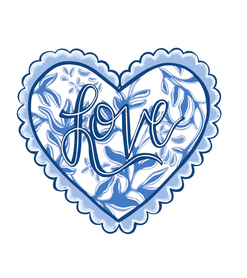 Blue Chino Heart Door Hanger