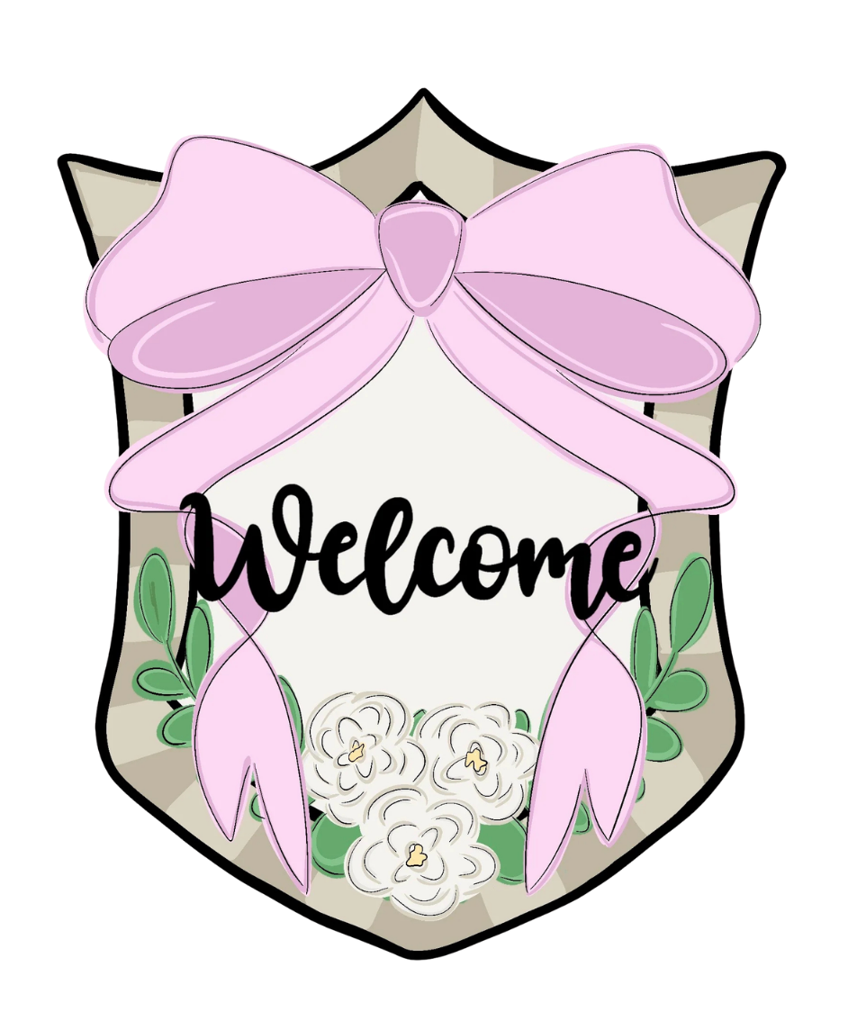 Shield Plaque With Bow Door Hanger