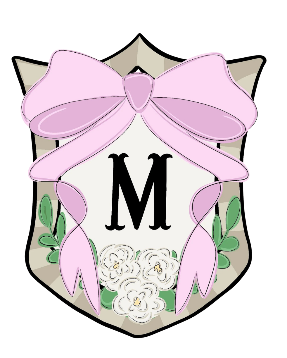 Shield Plaque With Bow Door Hanger