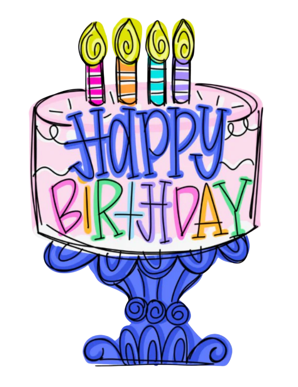 Happy Birthday Cake Door Hanger