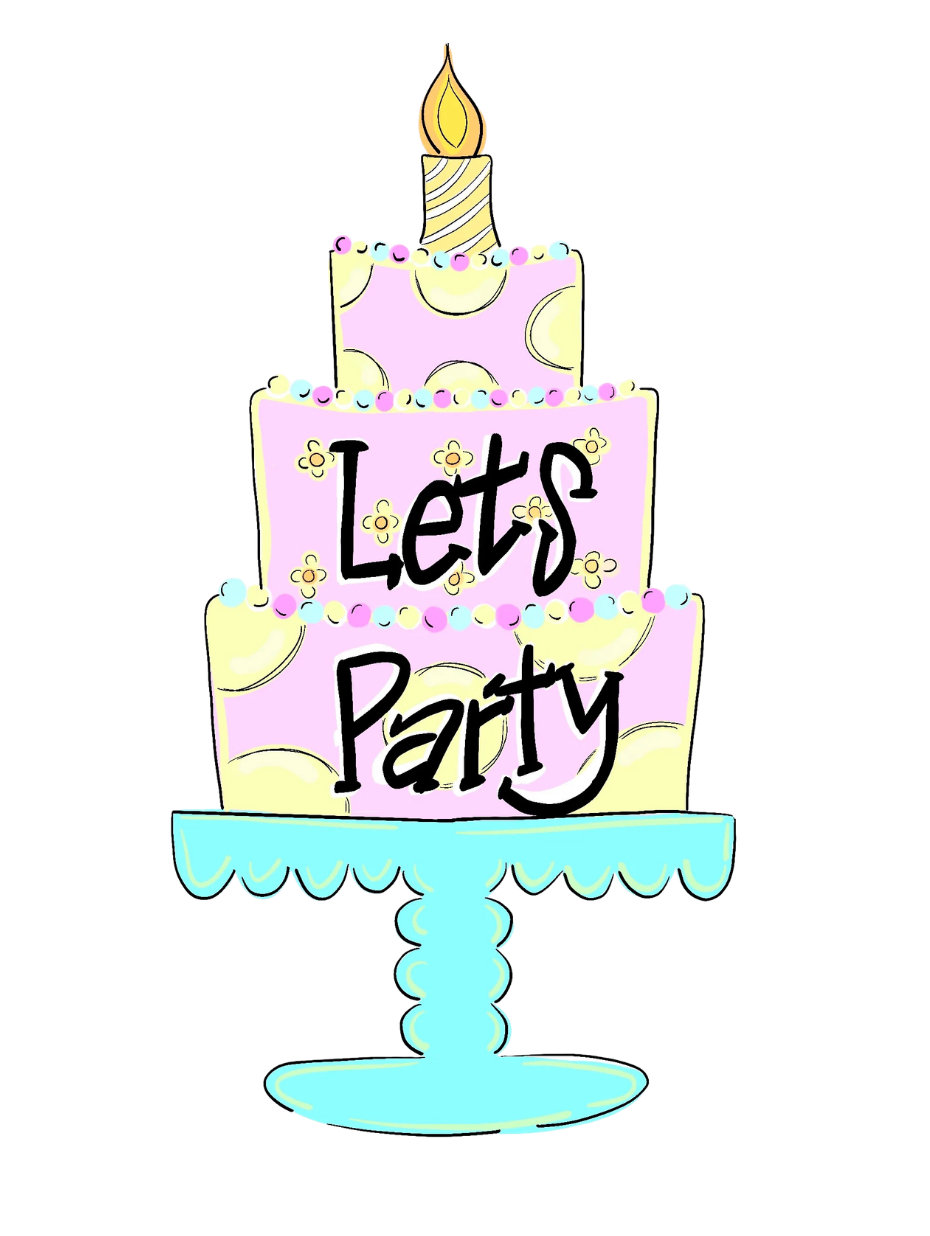Lets Party Cake Door Hanger