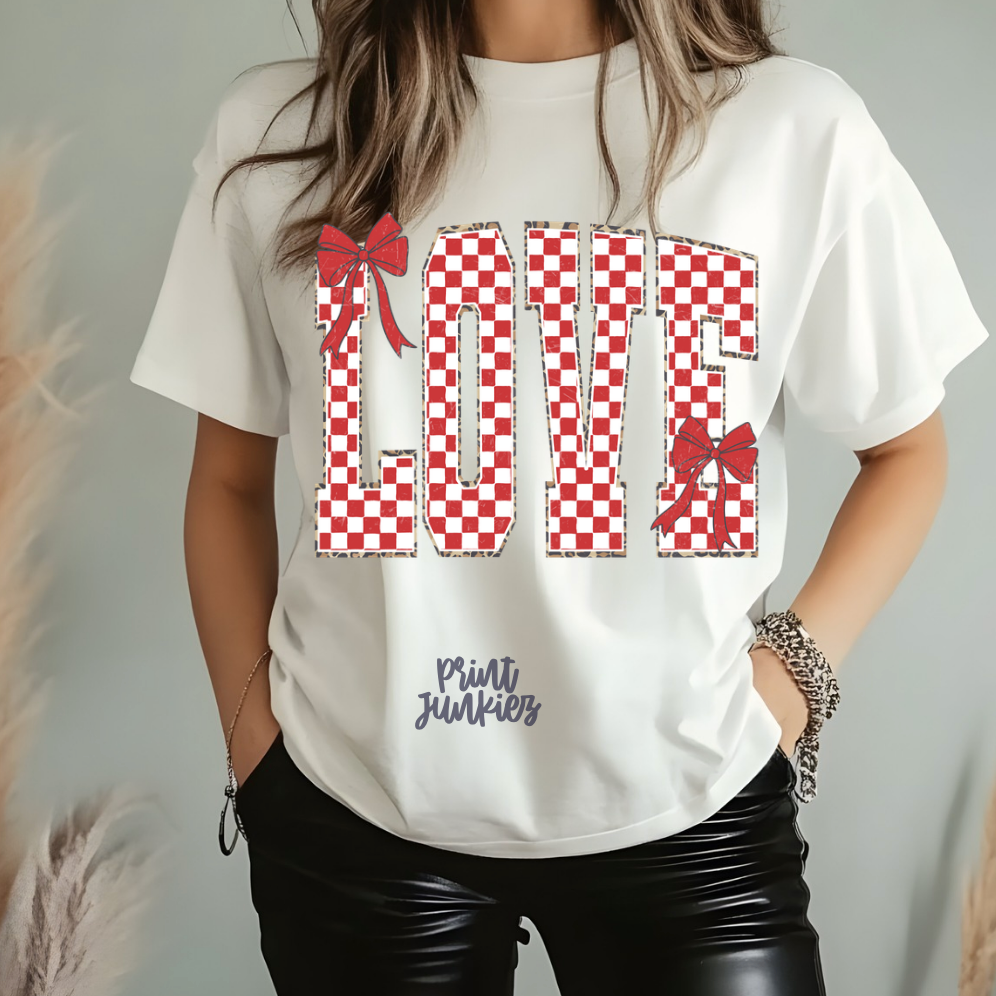 Love checkered Coquette - DTF