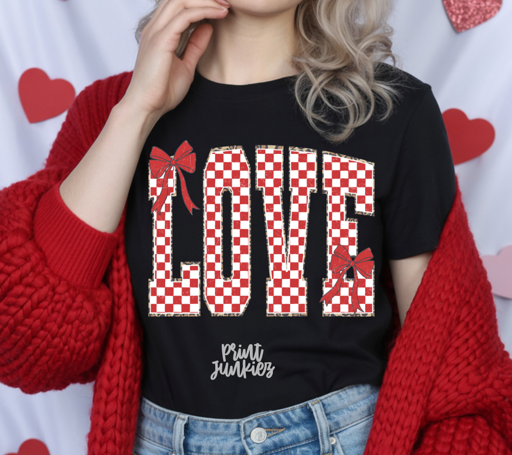 Love checkered Coquette - DTF