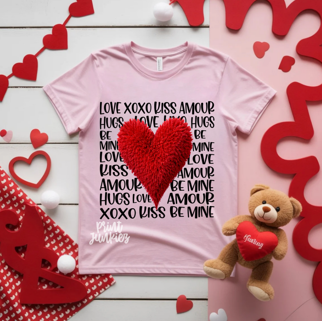 Valentine Script Yarn Heart - DTF