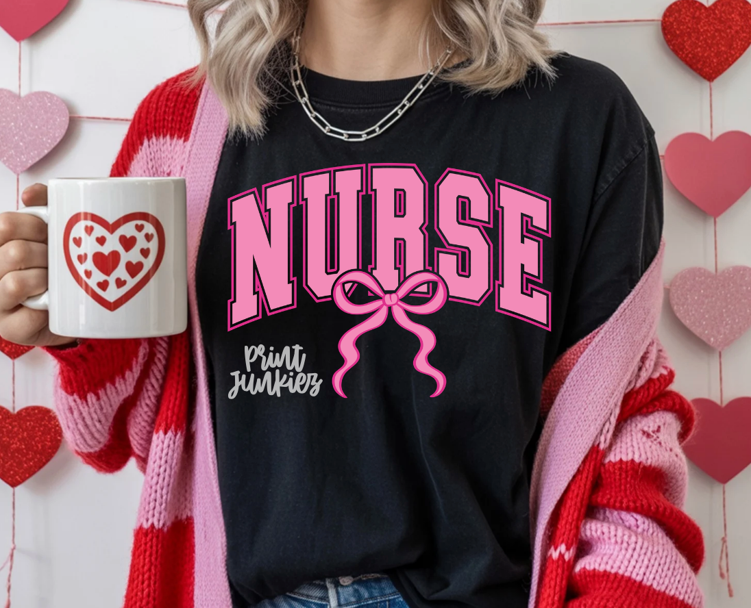 Pink Nurse Bow - DTF