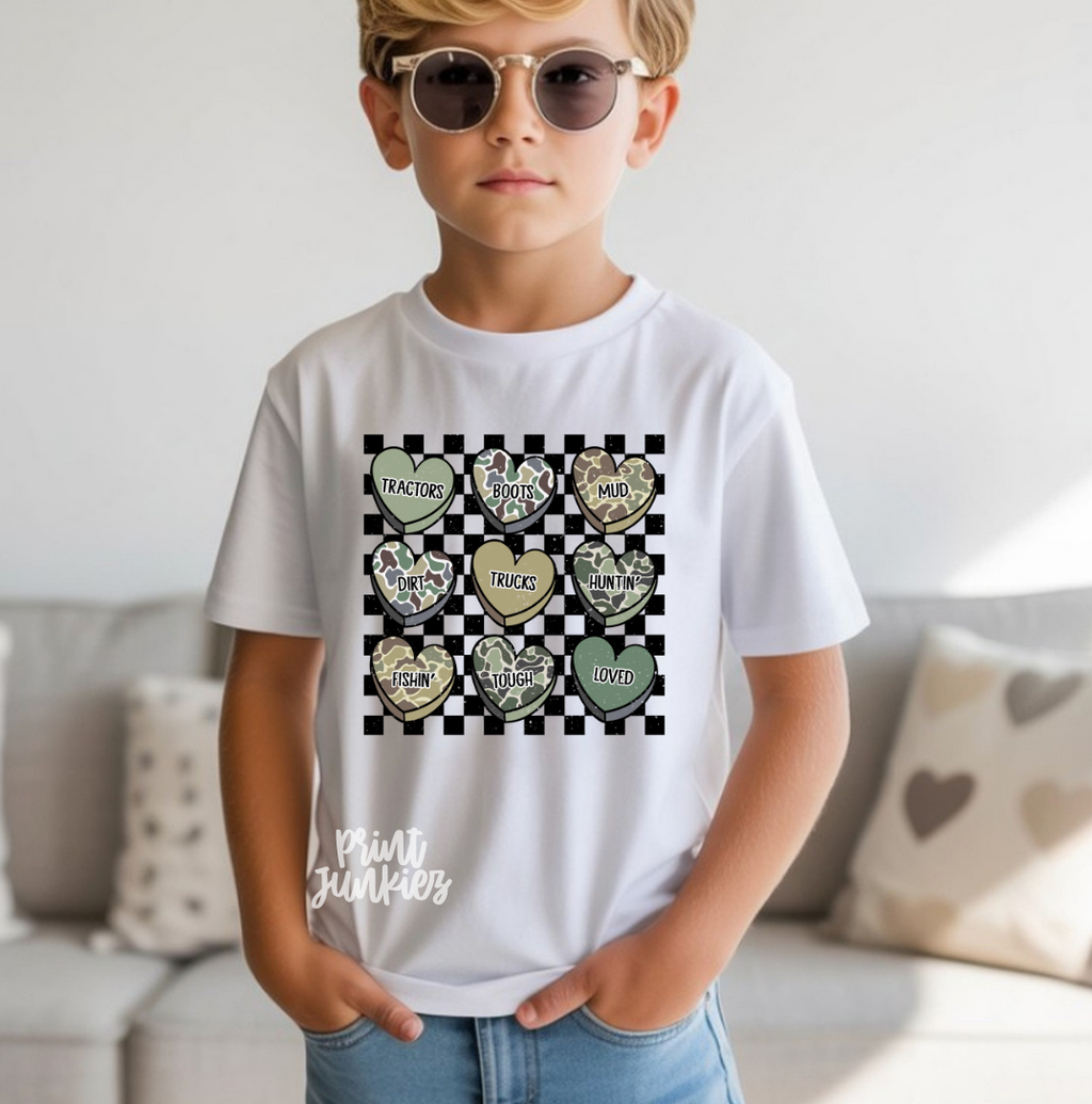 Valentine Hearts Camo - DTF
