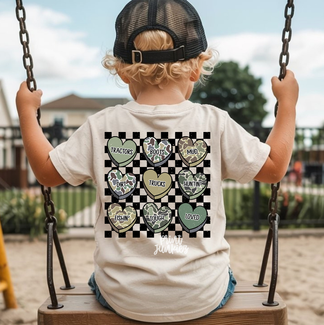 Valentine Hearts Camo - DTF