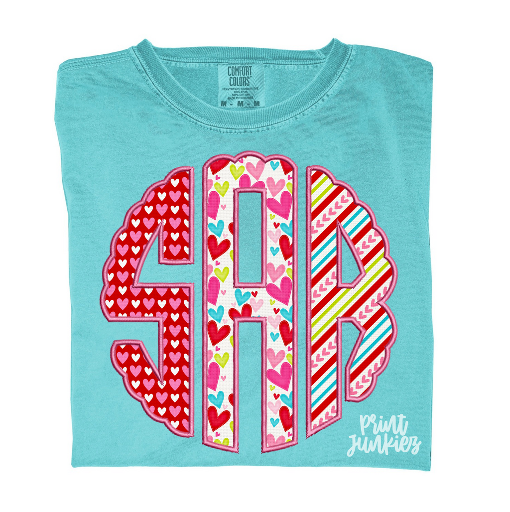 Faux Monogram Valentine Alpha - CUSTOM - DTF