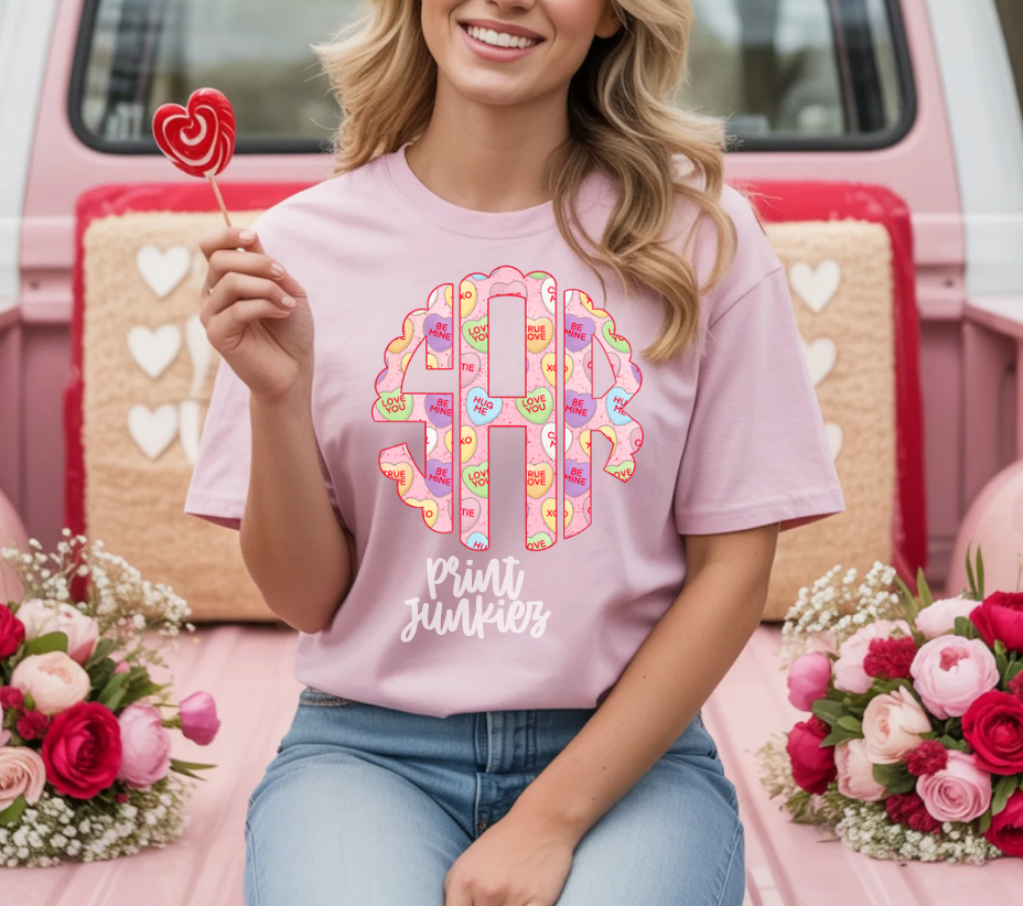 Conversation Hearts Monogram Alpha - CUSTOM - DTF