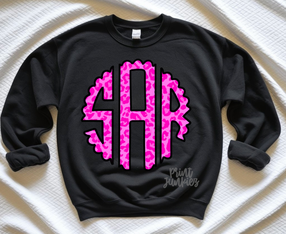 Hot Pink Cheetah Monogram Alpha - CUSTOM - DTF