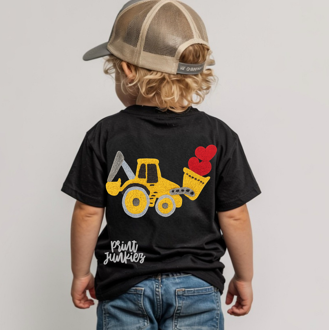 Faux Yarn Valentine Tractor - DTF