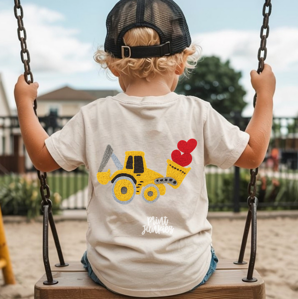 Faux Yarn Valentine Tractor - DTF