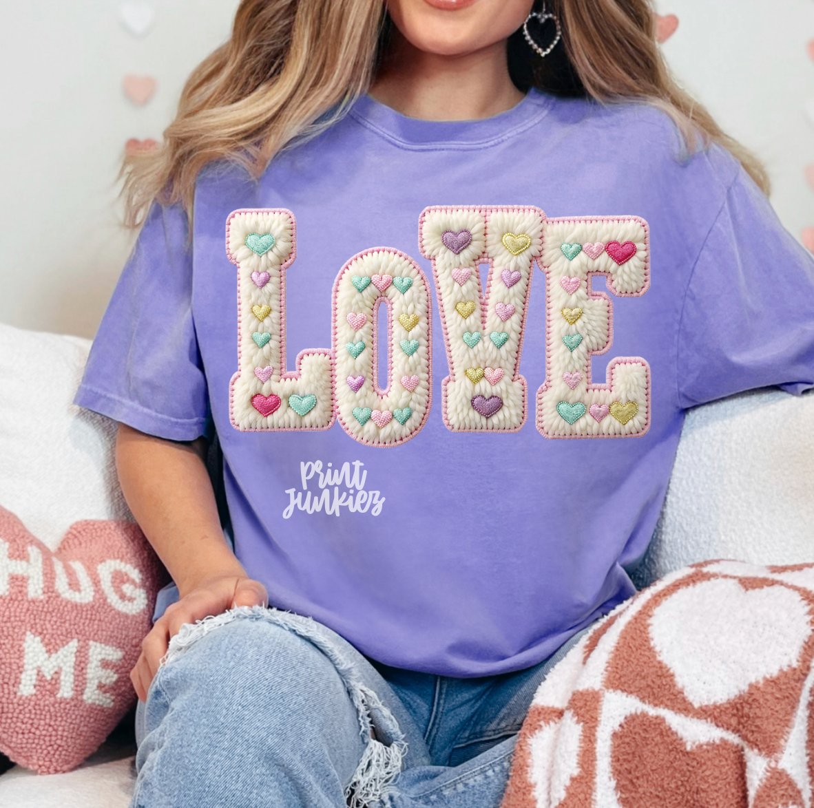 Faux Crochet Love  - DTF