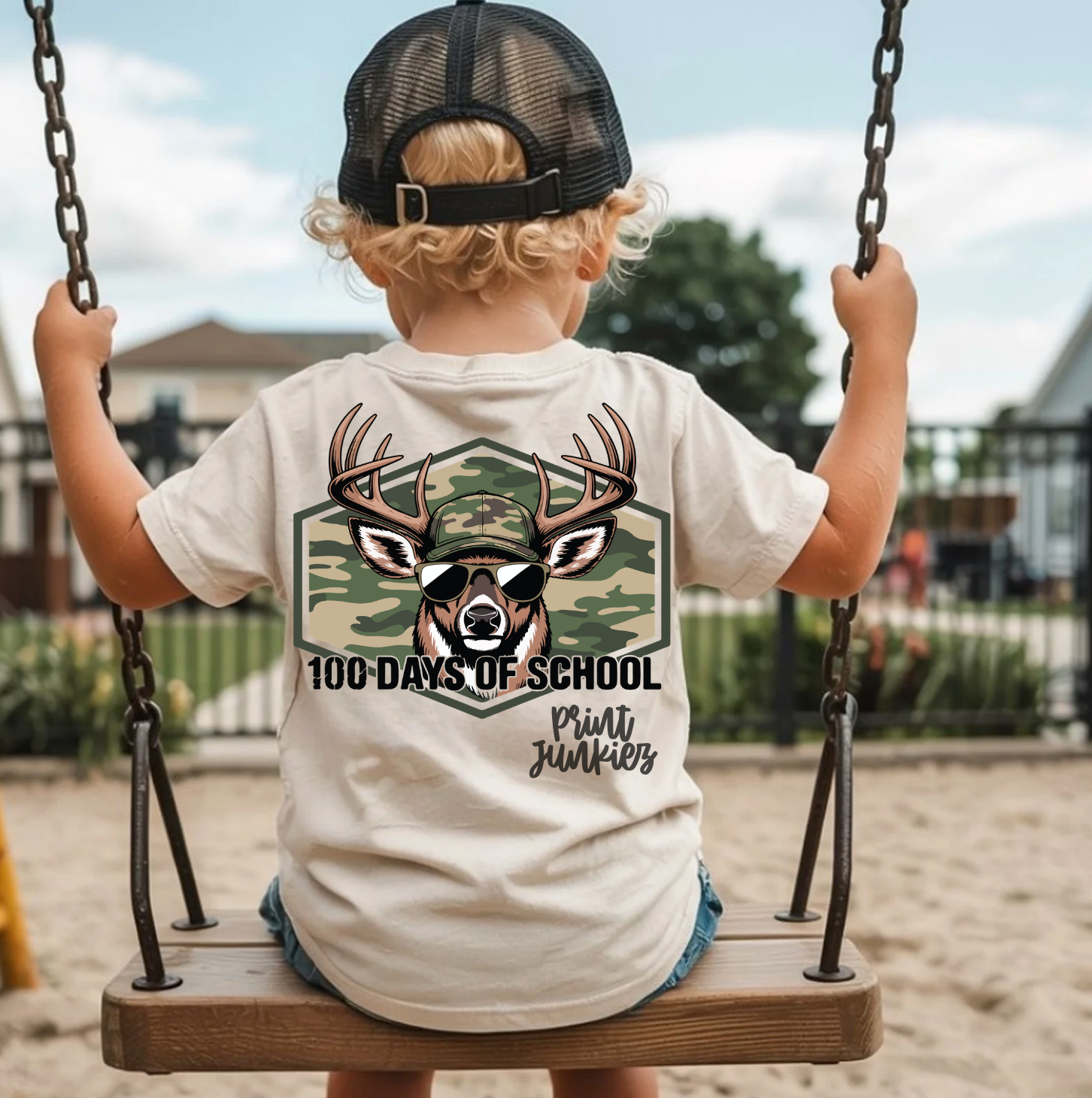 100 Days of School Camo Deer - DTF