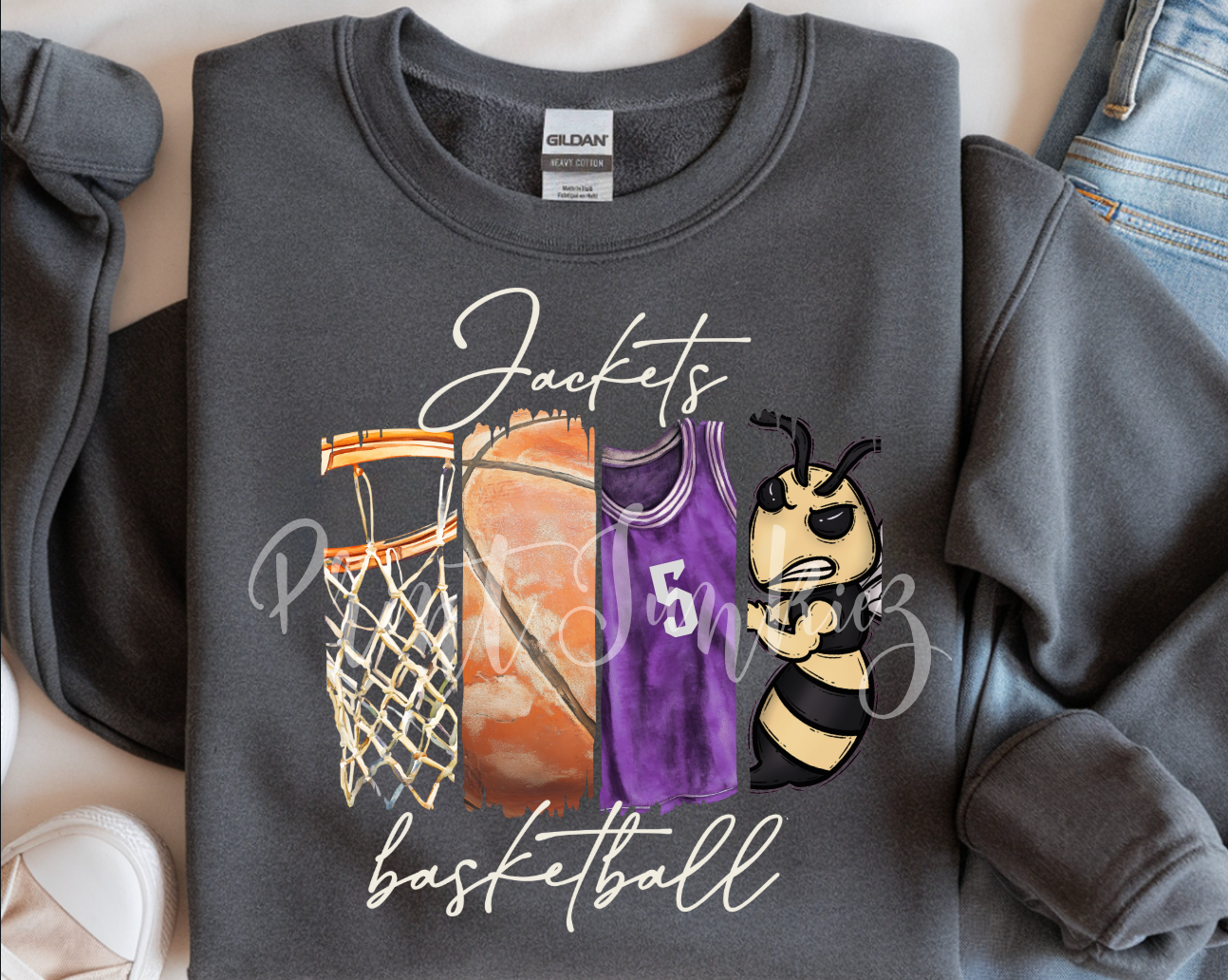 Jackets Vintage Basketball Paint Stroke - DIGITAL - DTF