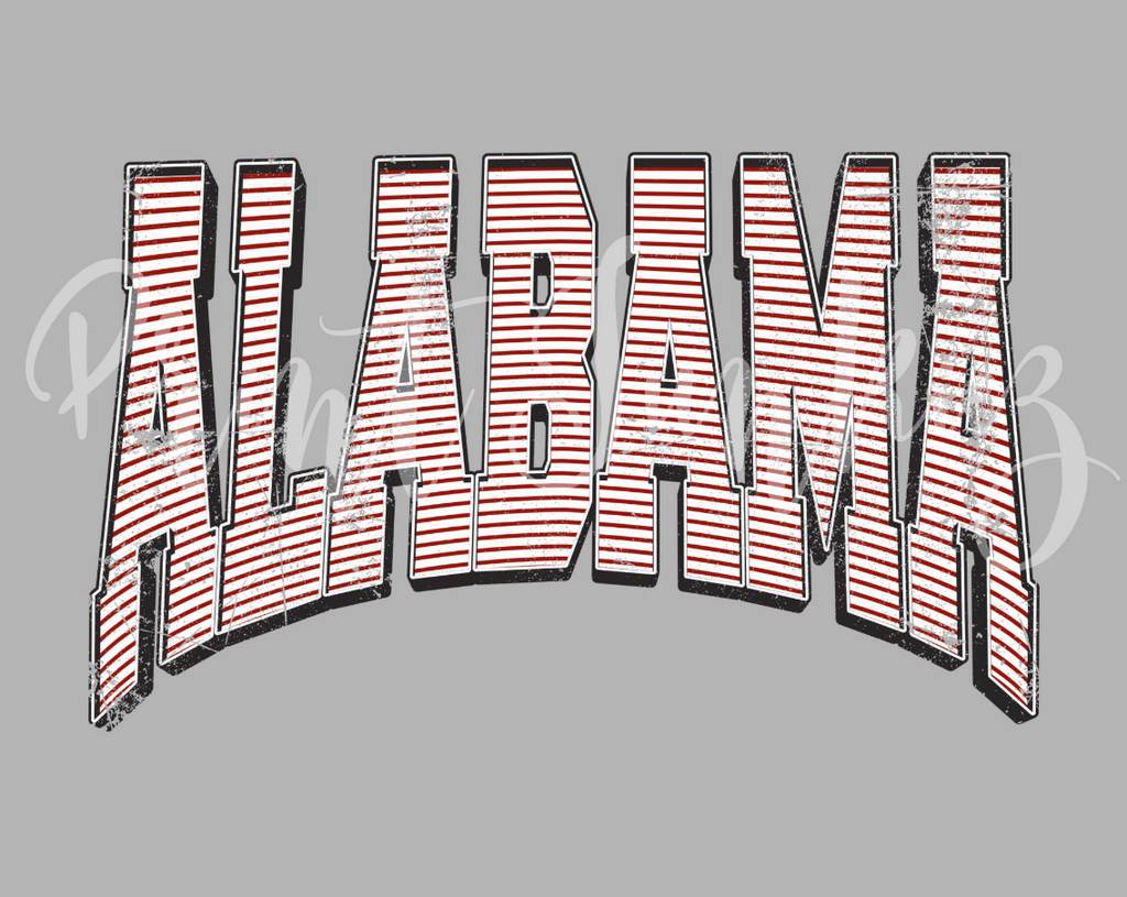 Stripy Grunge Alabama - DTF - DIGITAL