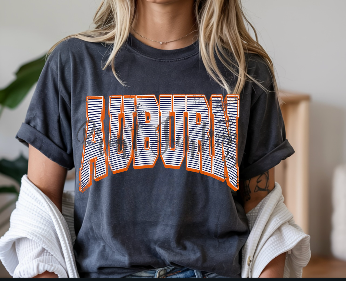 Stripy Grunge Auburn - DTF - DIGITAL