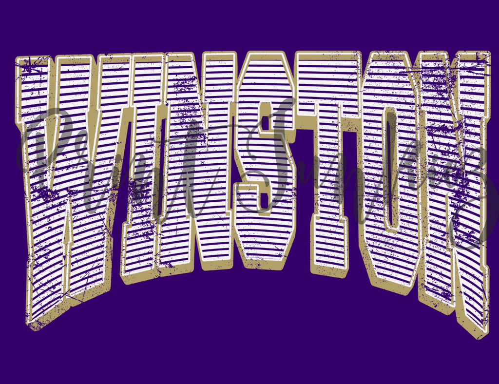 Stripy Grunge Winston - DTF - DIGITAL