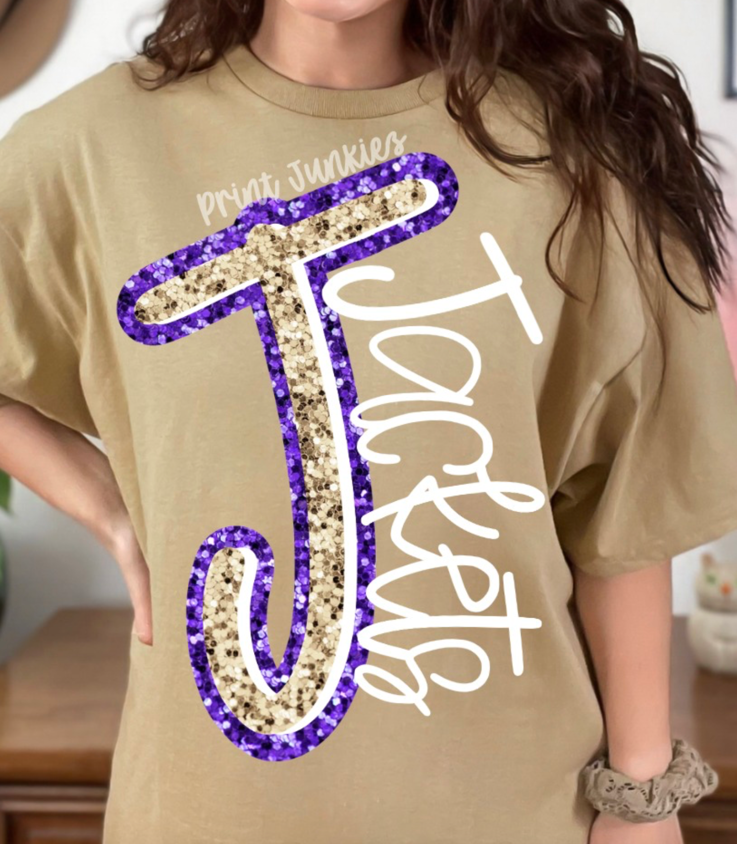 Glitter Initial Customs - CUSTOM - DTF - DIGITAL